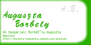 auguszta borbely business card